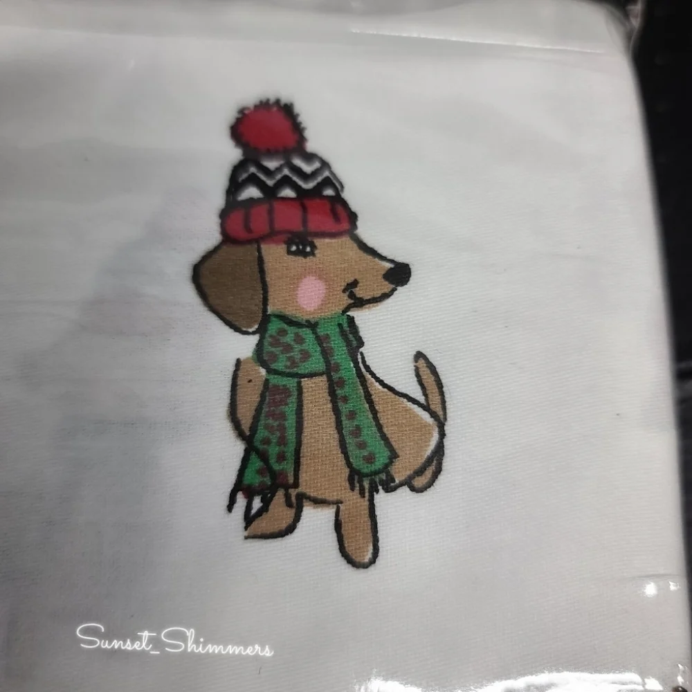 2pc Set Dachshund Dog Doxie Christmas Standard Pillowcases by Cynthia Rowley New
